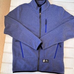Orage‎ Men’s Full Zip Sweater Zip Pockets Stand Up Collar Blue Size Large
